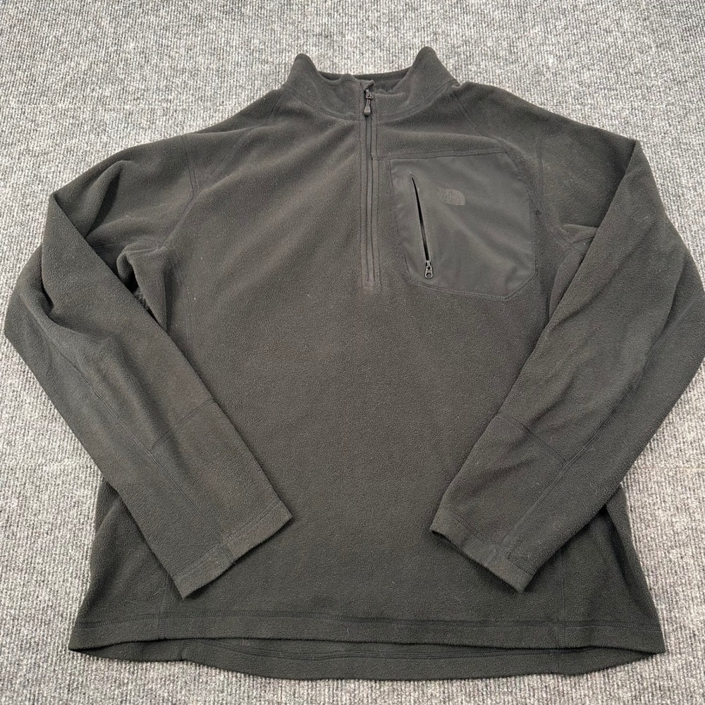 The North Face Fleece Pullover Mens M TKA 100 Quarter Zip Black Gorpcore Outdoor